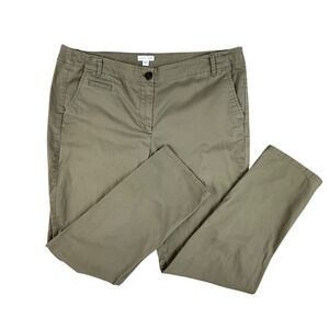 J Jill Live in Chino Khaki Straight Leg Pants Women's Size 14 Stretch Green